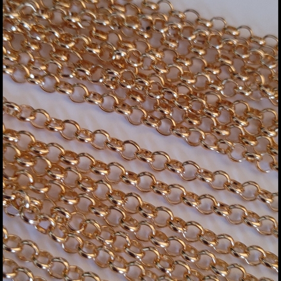 Vintage inspired Multi Strand Layer Gold Chain Necklace Set - Picture 4 of 5